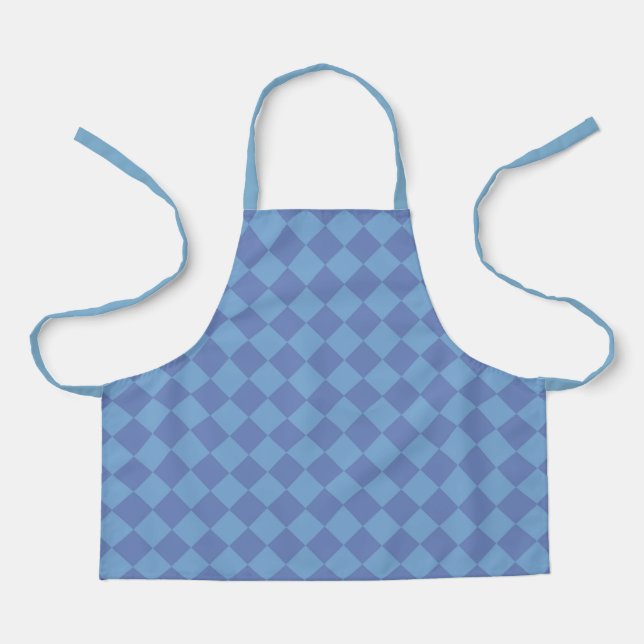 Blue Schachbrett Diamond Pattern Schürze (Vorderseite)