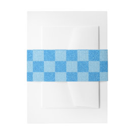 Blue Schachbrett Glitzer Einladungsbanderole