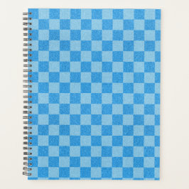 Blue Schachbrett Glitzer Planer