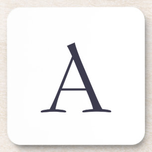 Blue Schlicht Elegant Modern Monogram Initial Getränkeuntersetzer