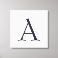 Blue Schlicht Elegant Modern Monogram Initial
