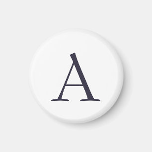 Blue Schlicht Elegant Modern Monogram Initial Magnet