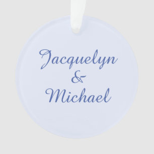 Blue Schlicht Elegante Moderne Kalligraphie Name Ornament