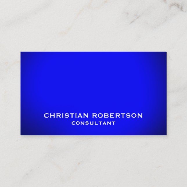Blue Schlicht Modern Consultant Business Card Visitenkarte (Vorderseite)