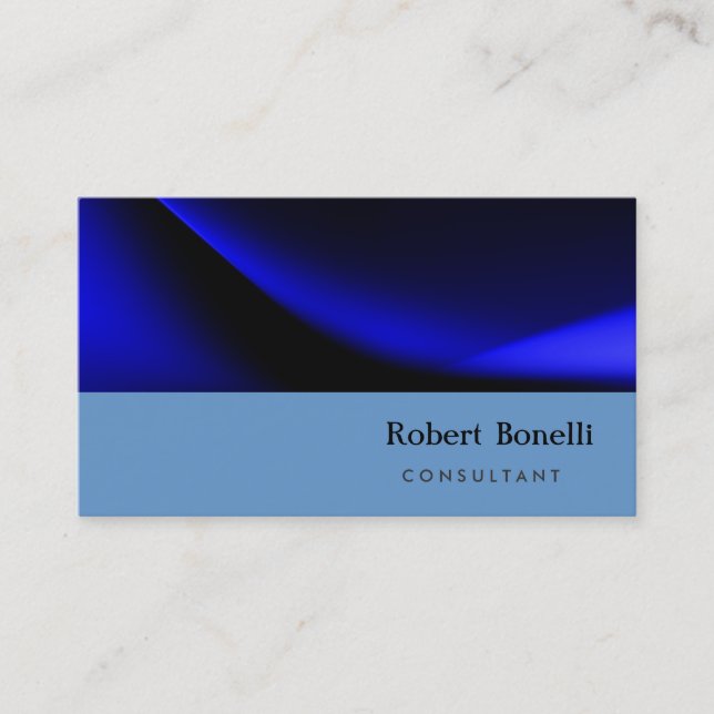 Blue Schlicht Modern Consultant Business Card Visitenkarte (Vorderseite)