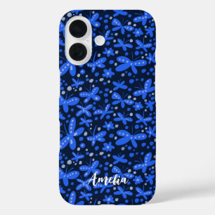 Blue Schmetterflies iPhone-Brieftasche iPhone 16 Hülle