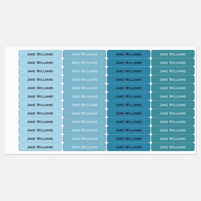 Blue School Clothing Kids' Labels Etiketten (Blatt)