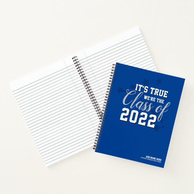 Blue School Colors Class 2022 Slogans Notebook Notizbuch (Innenseite)
