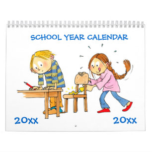 Blue School Year Calendar for Kids Kalender