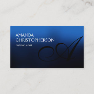 Blue Schwarz-weiß Monogram Business Card Visitenkarte