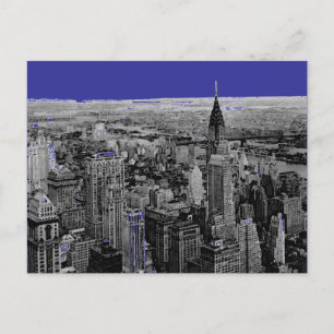 Blue Schwarz-weiß New York City Postcard Postkarte