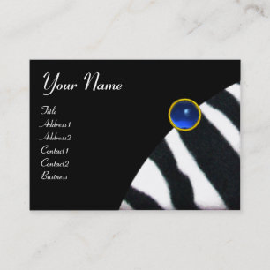 BLUE SCHWARZ-WEISS ZEBRA FUR MONOGRAM, Saphir Visitenkarte