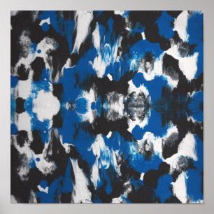 bLUE, SCHWARZE ABSTRAKTE POSTER IDEAL FÜR STUDIO O