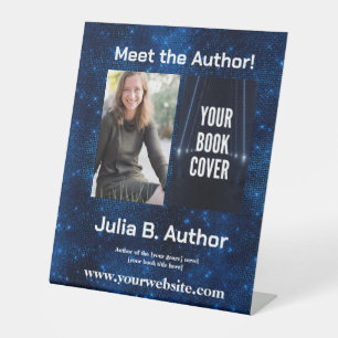 Blue SciFi Author Book Signing oder Book Launch Sockelschild
