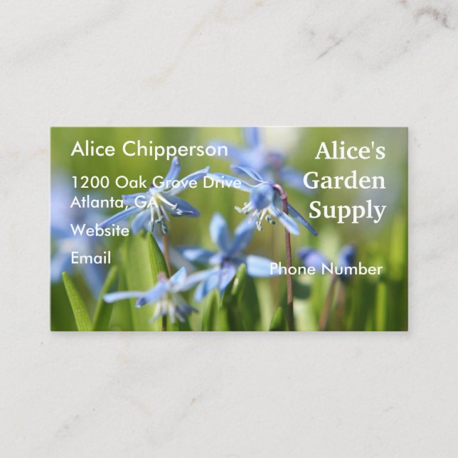 Blue Scilla Business Card Visitenkarte (Vorderseite)