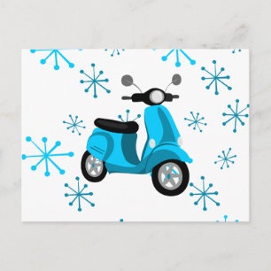 Blue Scooter Postkarte
