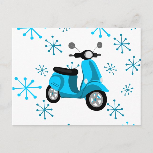 Blue Scooter Postkarte (Vorderseite)