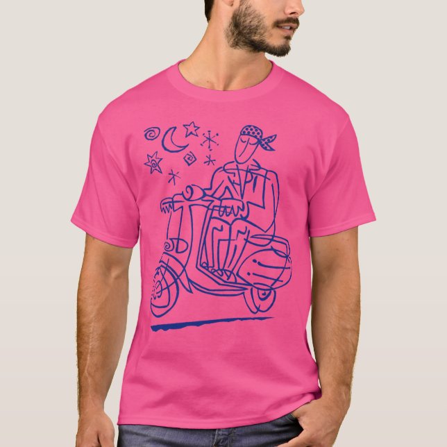 Blue Scooter von Tim Davies T-Shirt (Vorderseite)