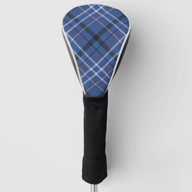 Blue Scottish Tartan Chic Stylish Pattern Golf Headcover (Vorderseite)