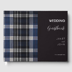 Blue Scottish Tartan Wedding Gästebuch