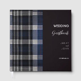Blue Scottish Tartan Wedding Gästebuch