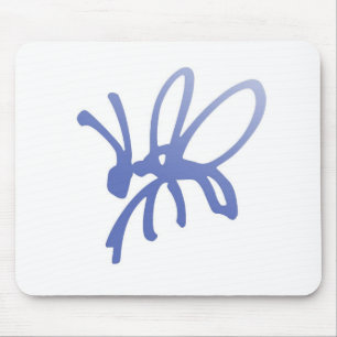 Blue Scribble Bug Mousepad