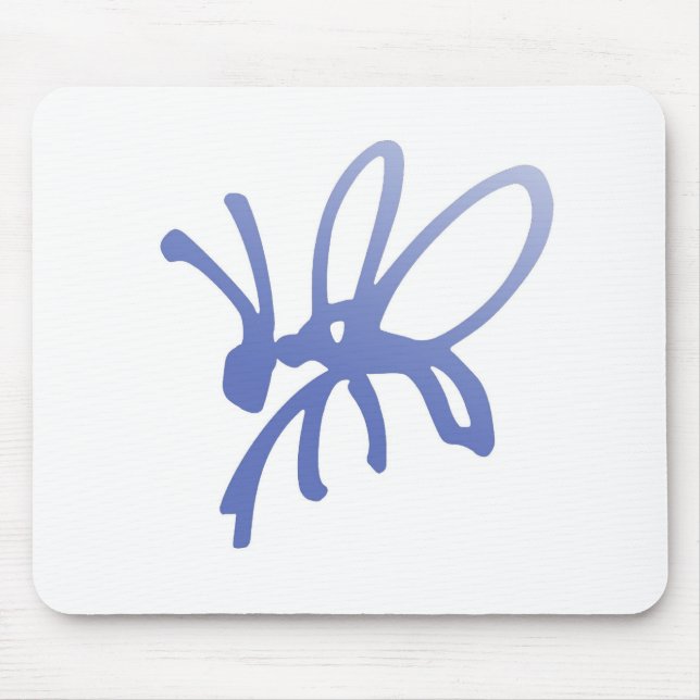 Blue Scribble Bug Mousepad (Vorne)