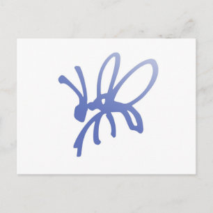 Blue Scribble Bug Postkarte