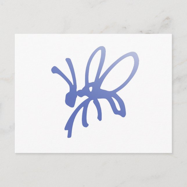 Blue Scribble Bug Postkarte (Vorderseite)