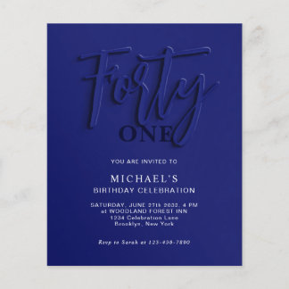 Blue Script 40. Erwachsene Geburtstag