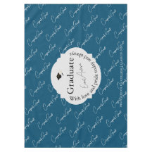 Blue Script Graduate Elegante Moderner Abschluss