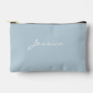 Blue Script Name Minimal Modern Travel Cosmetic Zubehörtasche