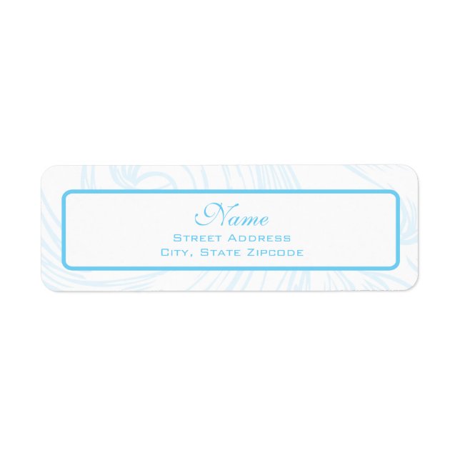 Blue Scroll Christening Address Label (Vorne)