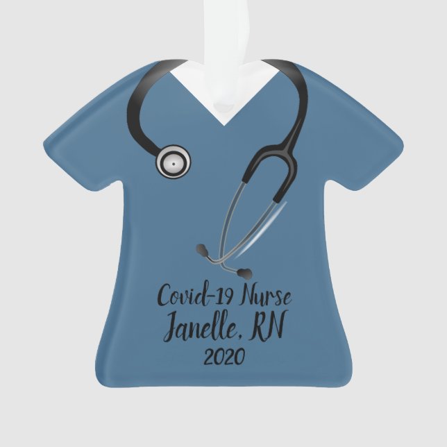 Blue Scrub Top Nurse 2020 Ornament (Vorderseite)