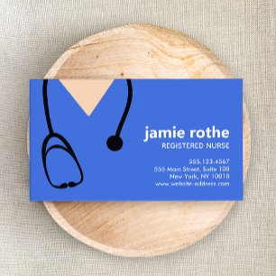 Blue Scrubs und Stethoscope Business Card Visitenkarte