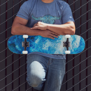 Blue Sea Abstrakt Water Skateboard Deck