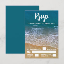 Blue Sea Beach Wedding UAWG RSVP Karte