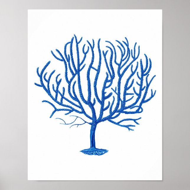 Blue Sea Coral Art Print #4 Stranddekoration Poster (Vorne)