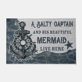 Blue Sea Design Doormat, Sommer Vintag Fußmatte