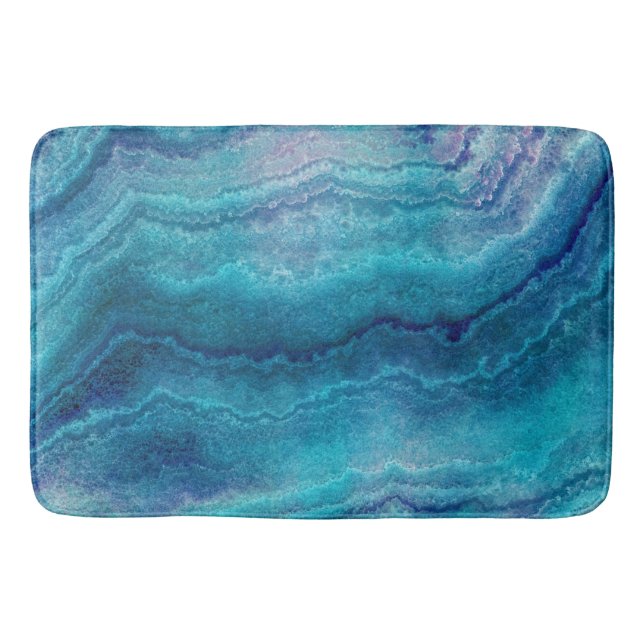 Blue Sea Green Agate Texture Badematte (Vorderseite)