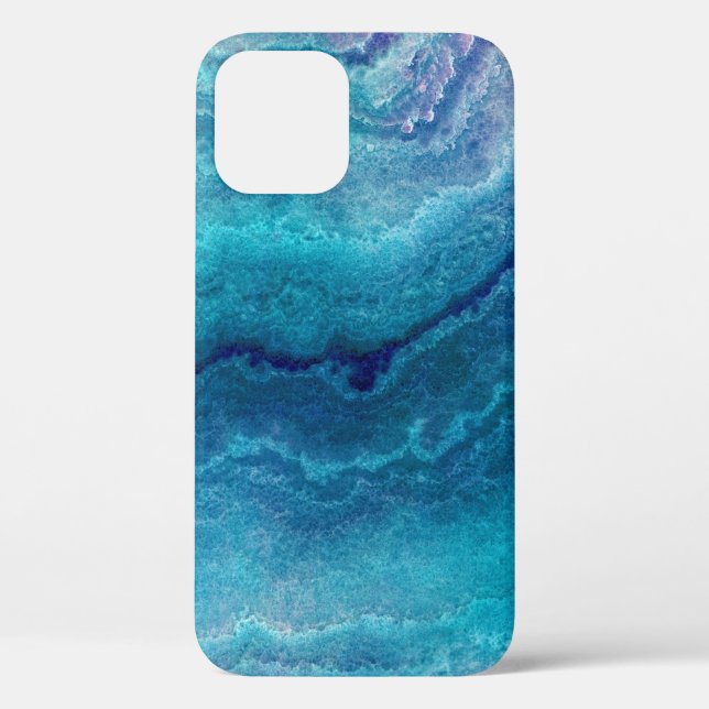 Blue Sea Green Agate Texture Case-Mate iPhone Hülle (Rückseite)