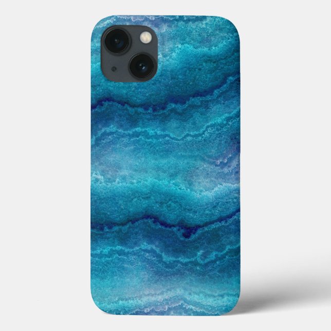 Blue Sea Green Agate Texture Case-Mate iPhone Hülle (Rückseite)