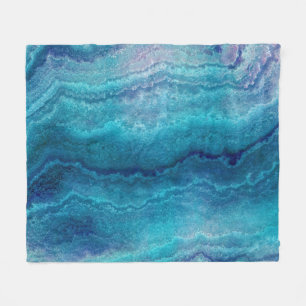 Blue Sea Green Agate Texture Fleecedecke