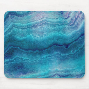 Blue Sea Green Agate Texture Mousepad