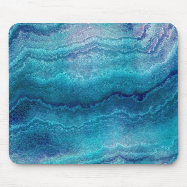 Blue Sea Green Agate Texture Mousepad (Vorne)