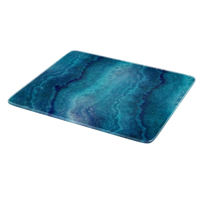 Blue Sea Green Agate Texture Schneidebrett (Ecke)