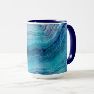 Blue Sea Green Agate Texture Tasse