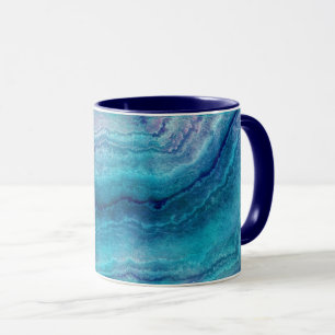 Blue Sea Green Agate Texture Tasse