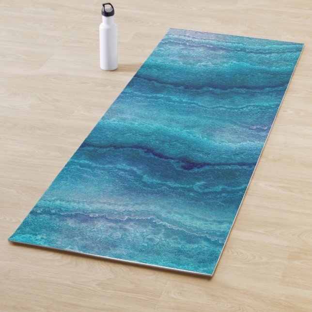 Blue Sea Green Agate Texture Yogamatte (Beispiel)