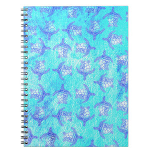 Blue Sea Turtle Print Notizblock